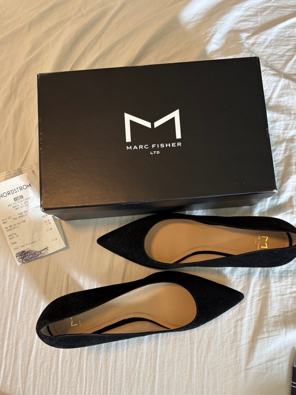 NWB Marc Fisher Black Suede Pump